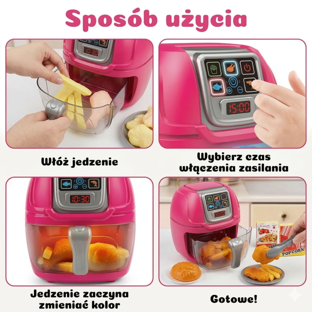 Interaktyvi oro keptuvė mažiesiems virėjams WOOPIE-Žaislai, Profesijos, buities žaislai, Mažiesiems kulinarams-e-vaikas