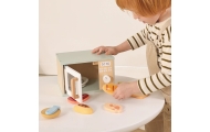 TOOKY TOY Drewniana Kuchenka Mikrofalowa Zestaw Produktów Spożywczych
