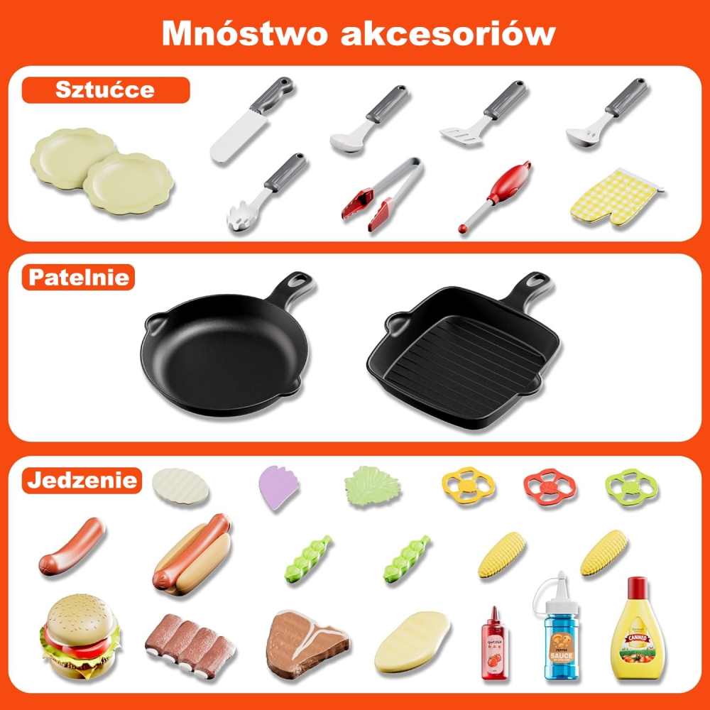 Interaktyvaus grilio WOOPIE LED rinkinys Barbecue Garden Kitchen XL, 31 el.
