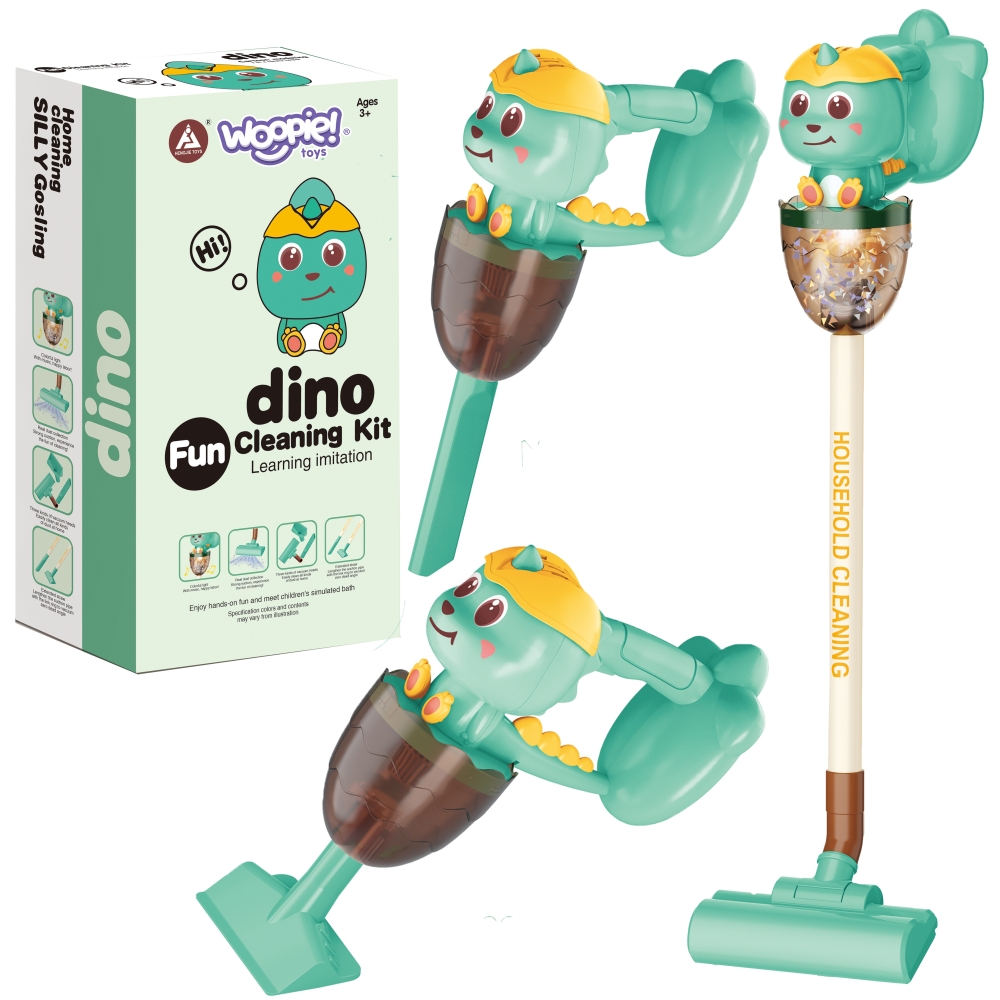 WOOPIE Interaktywny Odkurzacz Dino 3w1 Funkcja Ssania Światło Dźwięk 