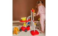 Valymo rinkinys WOOPIE XXL 3-in-1 su vežimėliu, 29 dalių, raudonas-Žaislai, Profesijos, buities žaislai, Buities žaislai-e-vaika