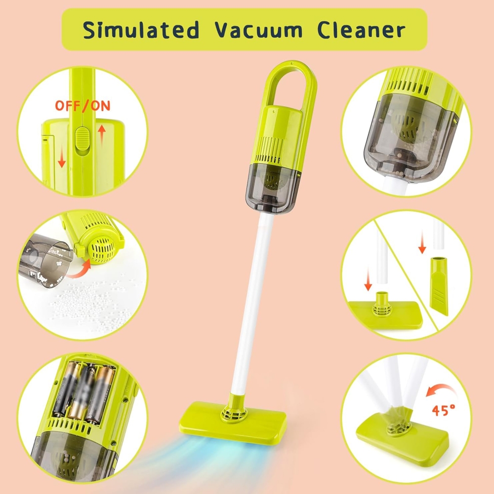 Valymo rinkinys WOOPIE XXL 3-in-1 su vežimėliu, 29 dalių, raudonas-Žaislai, Profesijos, buities žaislai, Buities žaislai-e-vaika