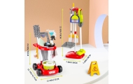 Valymo rinkinys WOOPIE XXL 3-in-1 su vežimėliu, 29 dalių, raudonas-Žaislai, Profesijos, buities žaislai, Buities žaislai-e-vaika