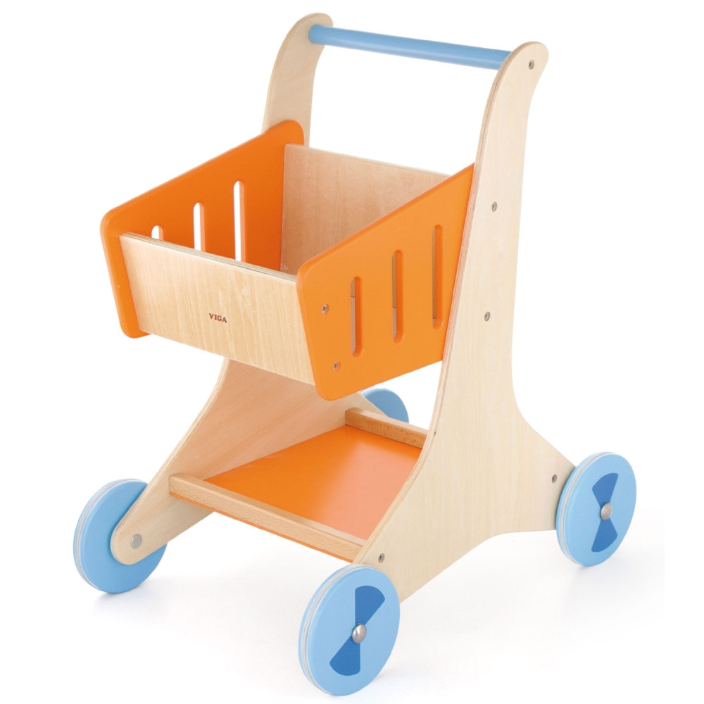 VIGA Wooden Shopping Cart