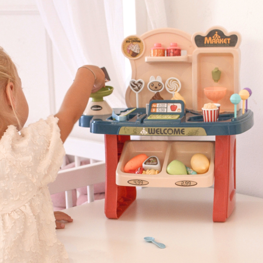 WOOPIE Shop Supermarket Shopping Cart Ice Cream Sweets + 40 Accs.