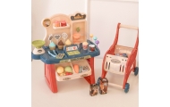 Prekybos centro rinkinys WOOPIE Shop: pirkinių krepšelis, ledai, saldainiai + 40 aksesuarų-Žaislai, Profesijos, buities žaislai,