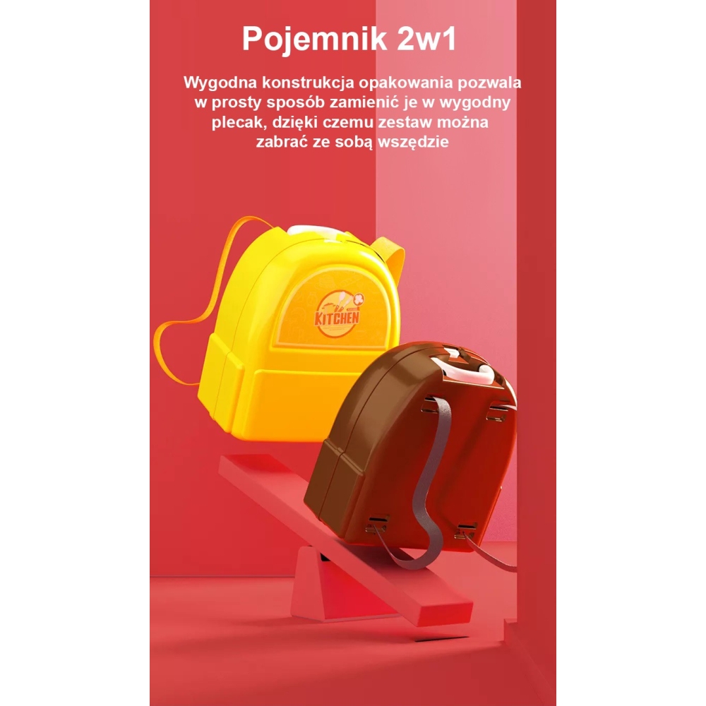 Mažojo virėjo rinkinys WOOPIE Ledų parduotuvė kuprinėje 36 el.