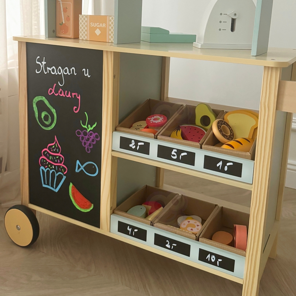 Didelė daugiafunkcinė parduotuvė WOOPIE GREEN 5in1 Prekybos centras Restoranas Kavinė Virtuvė 73 el.