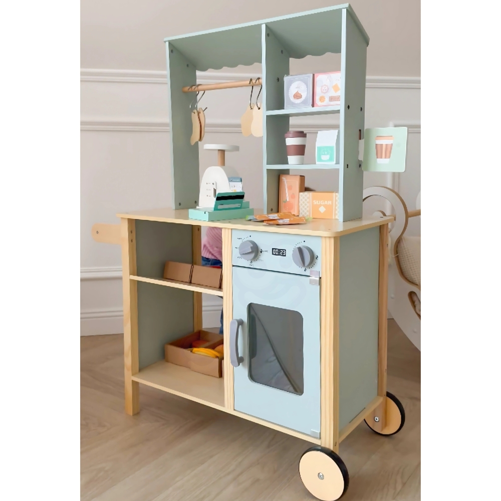 Didelė daugiafunkcinė parduotuvė WOOPIE GREEN 5in1 Prekybos centras Restoranas Kavinė Virtuvė 73 el.