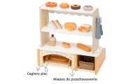 Medinė mini kepyklėlė su kepinių stendu VIGA, 16 vnt