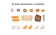 Medinė mini kepyklėlė su kepinių stendu VIGA, 16 vnt