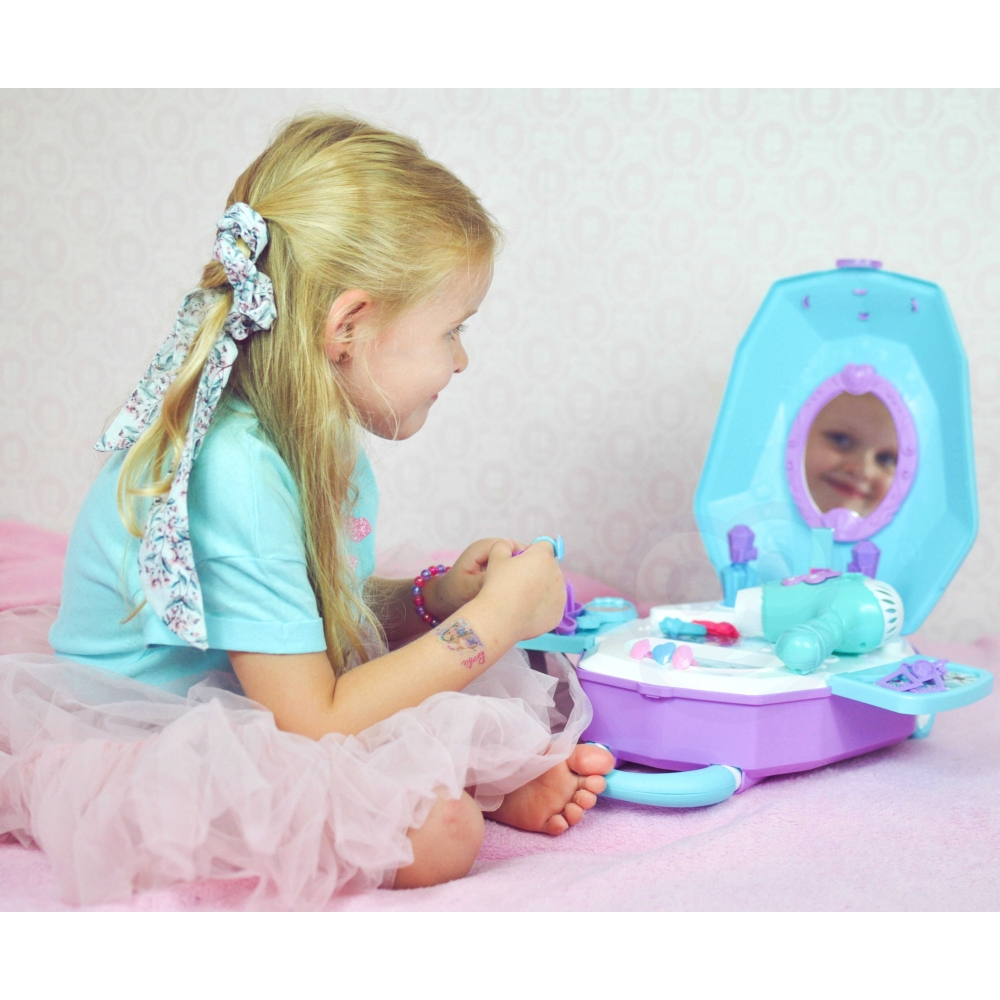Kosmetinis staliukas lagamine WOOPIE 2-in-1-Žaislai, Profesijos, buities žaislai, Grožio žaislai-e-vaikas