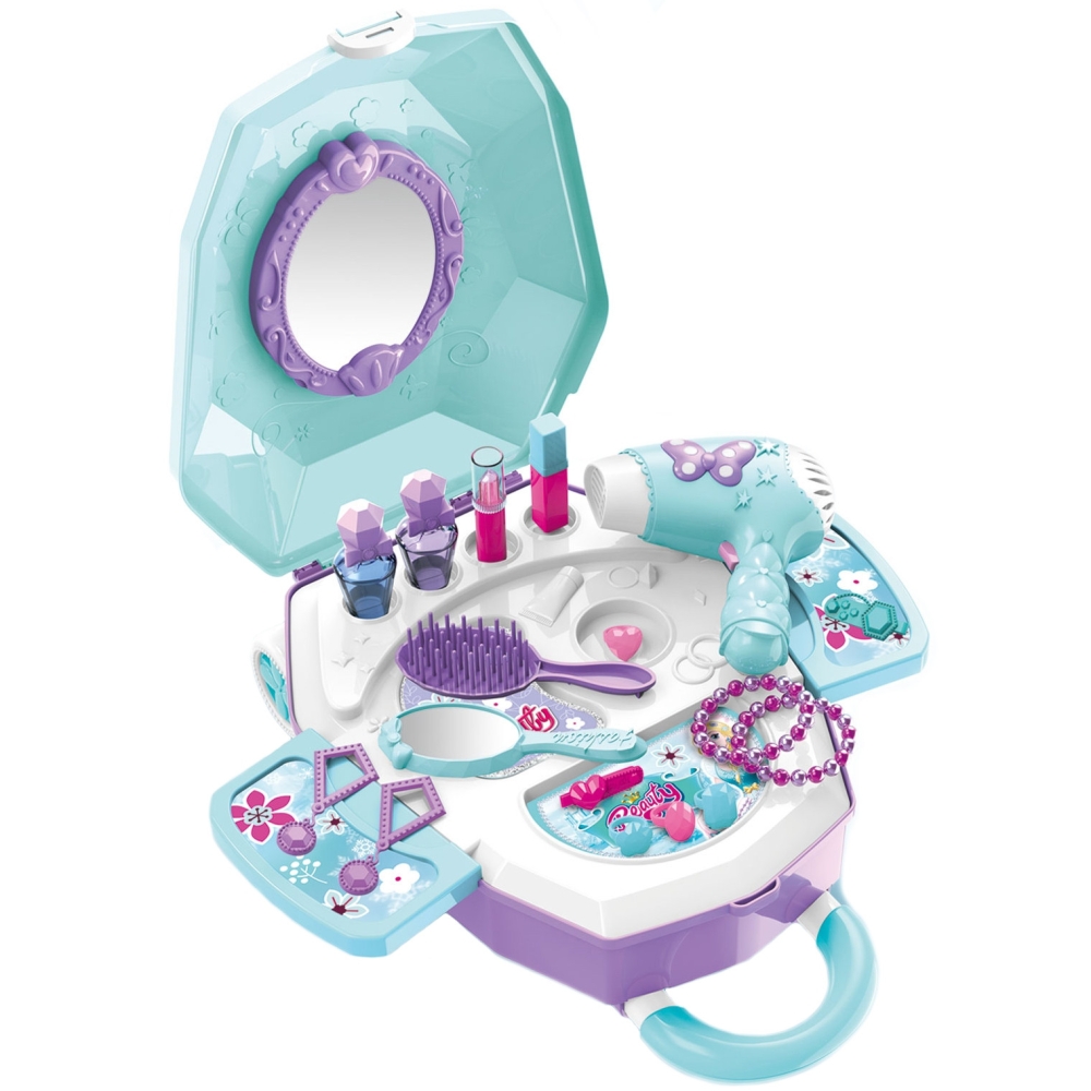 Kosmetinis staliukas lagamine WOOPIE 2-in-1-Žaislai, Profesijos, buities žaislai, Grožio žaislai-e-vaikas