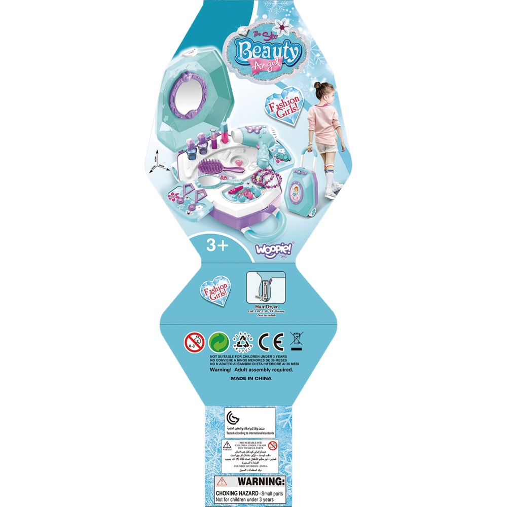 Kosmetinis staliukas lagamine WOOPIE 2-in-1-Žaislai, Profesijos, buities žaislai, Grožio žaislai-e-vaikas