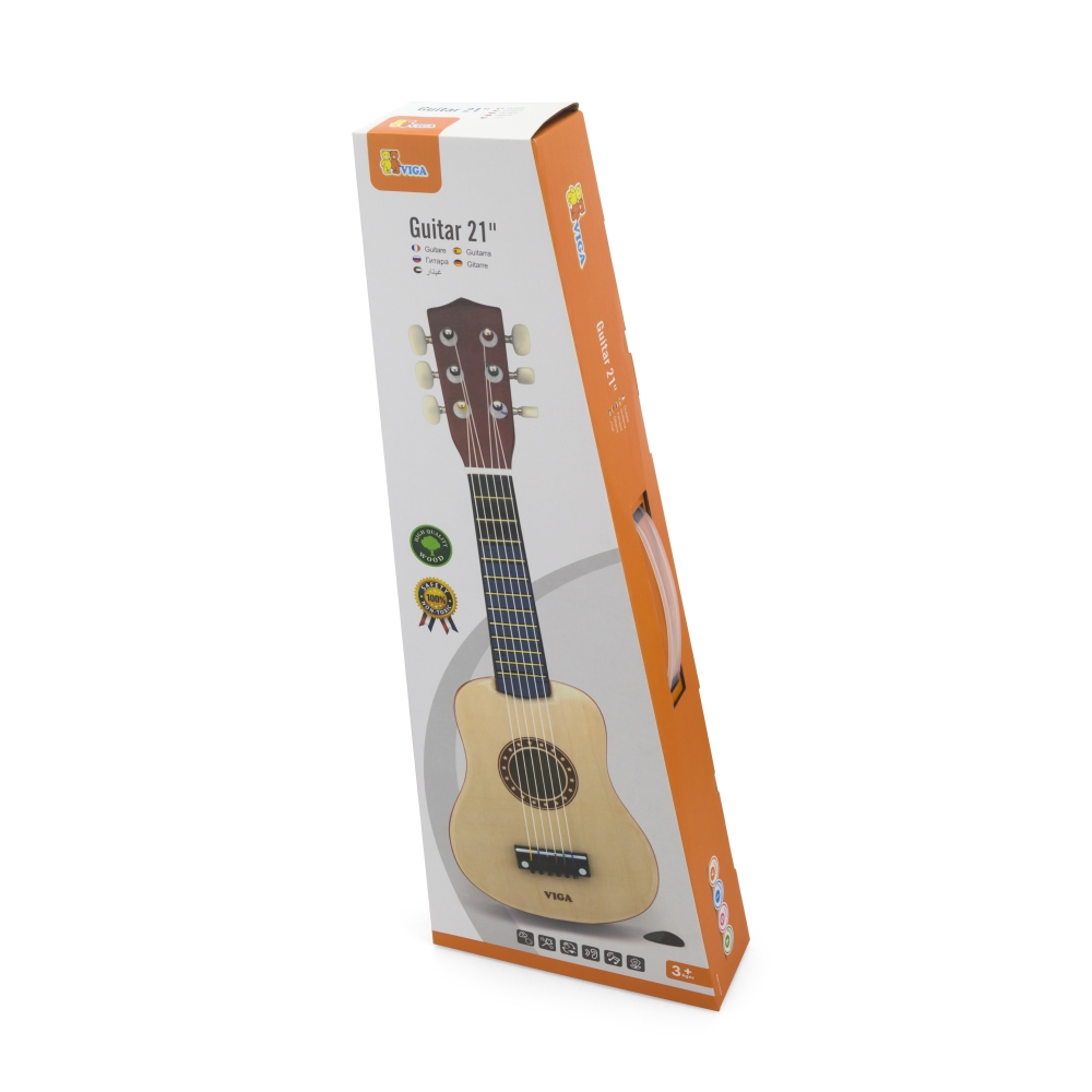 Viga Wooden Guitar for Kids Natural 21 Inches 6 Strings 