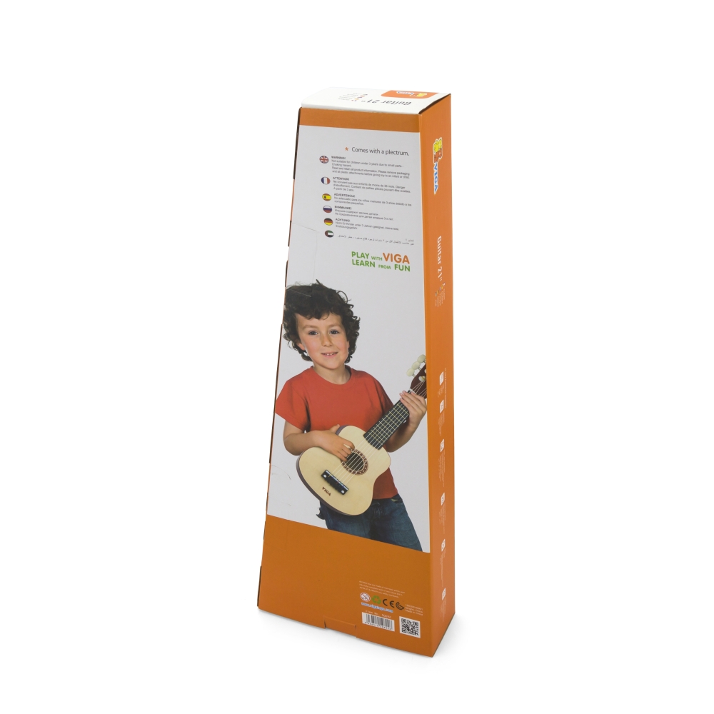 Viga Wooden Guitar for Kids Natural 21 Inches 6 Strings 