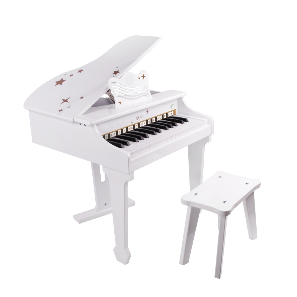 Didelis vaikiškas pianinas su kėde CLASSIC WORLD ir mokomąja knygele-Žaislai, Muzikiniai-e-vaikas