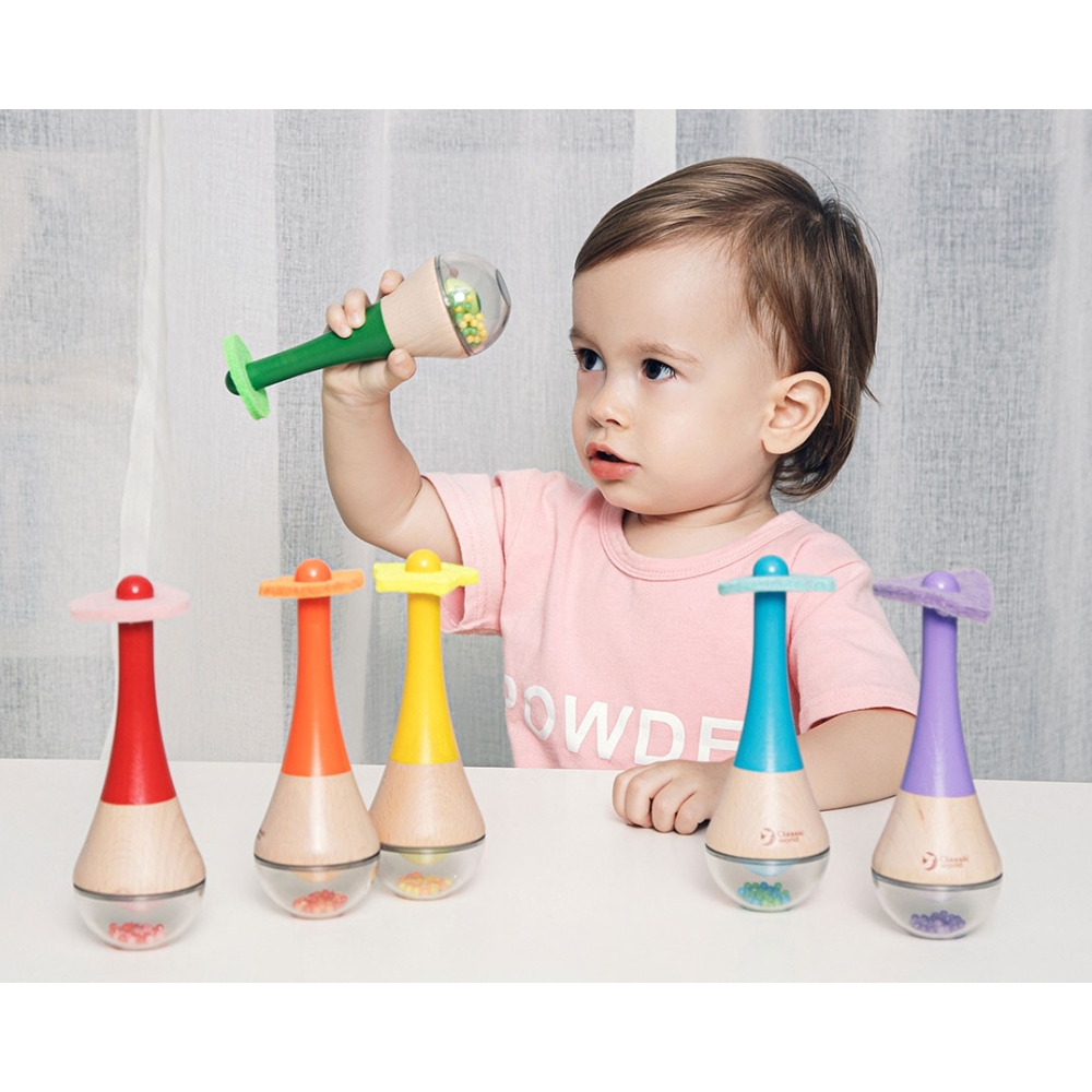 Medinis instrumentas CLASSIC WORLD Rattle 2in1 Rainbow Maracas 1 vnt-Žaislai, Kūdikiams, Žaislai mažyliams (iki 4 m.