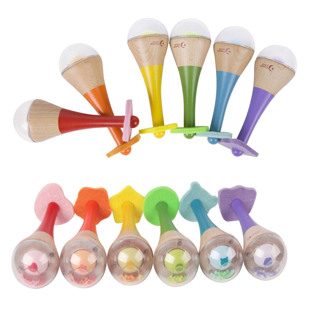 Medinis instrumentas CLASSIC WORLD Rattle 2in1 Rainbow Maracas 1 vnt-Žaislai, Kūdikiams, Žaislai mažyliams (iki 4 m.