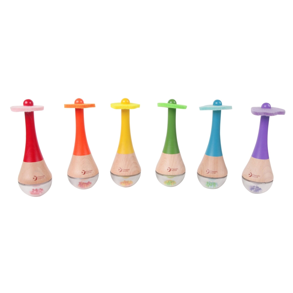 Medinis instrumentas CLASSIC WORLD Rattle 2in1 Rainbow Maracas 1 vnt-Žaislai, Kūdikiams, Žaislai mažyliams (iki 4 m.