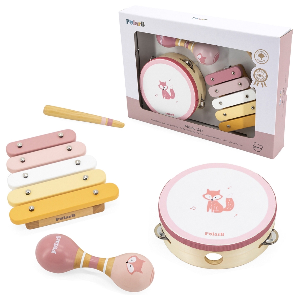 Muzikos instrumentų rinkinys VIGA PolarB rožinės spalvos-Žaislai, Kūdikiams, Žaislai mažyliams (iki 4 m.