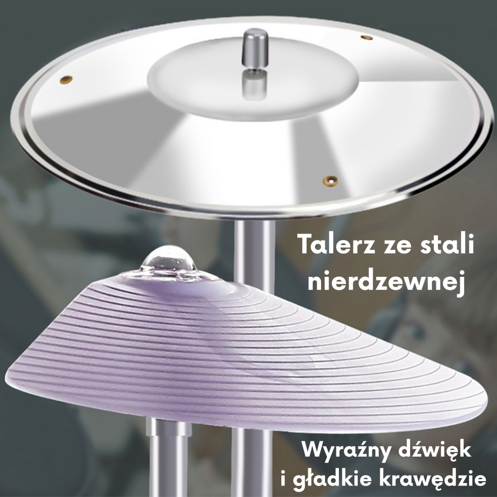 Mokomoji perkusija vaikams WOOPIE 5 būgnai, 1 lėkštė ir taburetė su gyvūnų tema-Žaislai, Muzikiniai-e-vaikas
