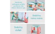 WOOPIE Perkusja Edukacyjna dla Dzieci 5 Bębnów 1 Talerz + Taboret z Motywem Zwierzątek