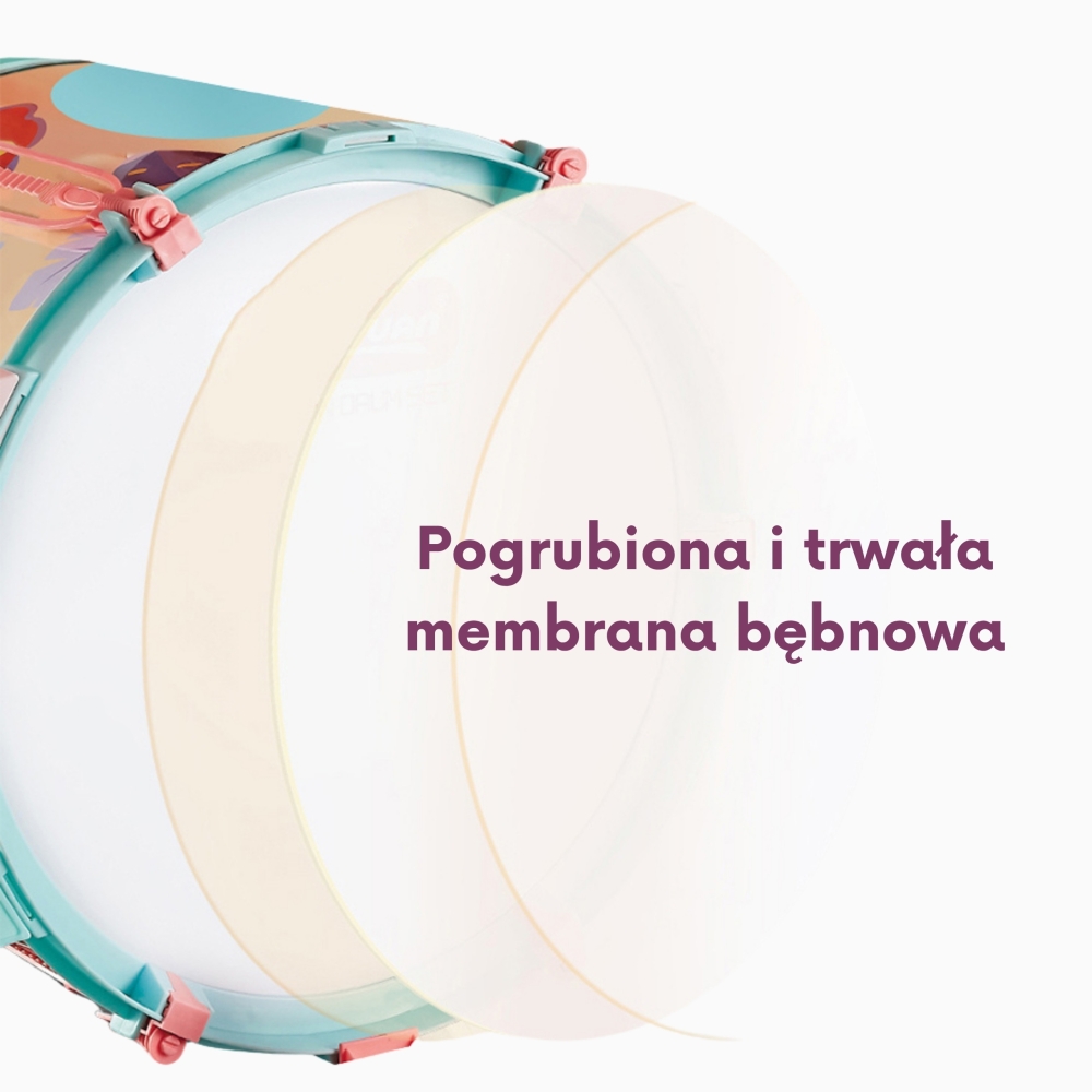 Mokomoji perkusija vaikams WOOPIE 5 būgnai, 1 lėkštė ir taburetė su gyvūnų tema-Žaislai, Muzikiniai-e-vaikas