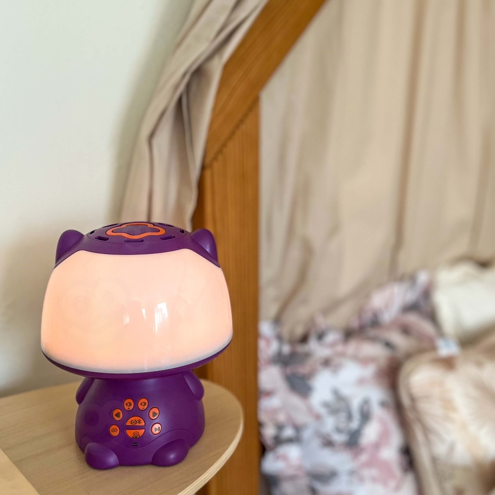 Daugiafunkcinis RGB garsiakalbis WOOPIE Bluetooth karaokė balso moduliatorius SD kortelė AUX, violetinė