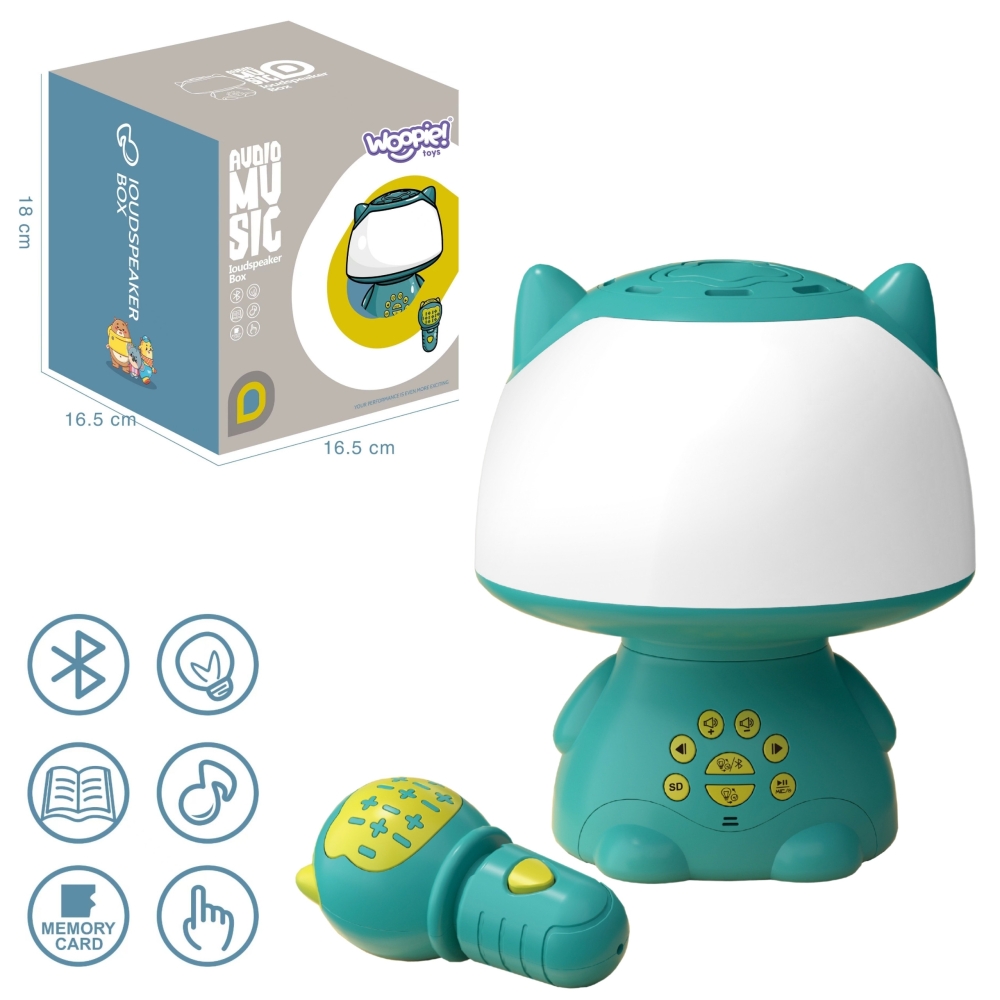 Daugiafunkcinis RGB garsiakalbis WOOPIE Bluetooth karaokė balso moduliatorius SD kortelė AUX, Turkio sp.