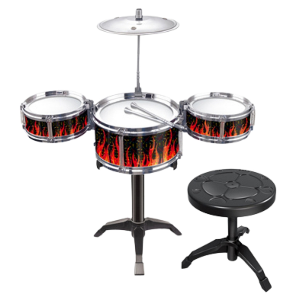 WOOPIE Educational Percussion for Children 3 Drums 1 Cymbal + Stool 
