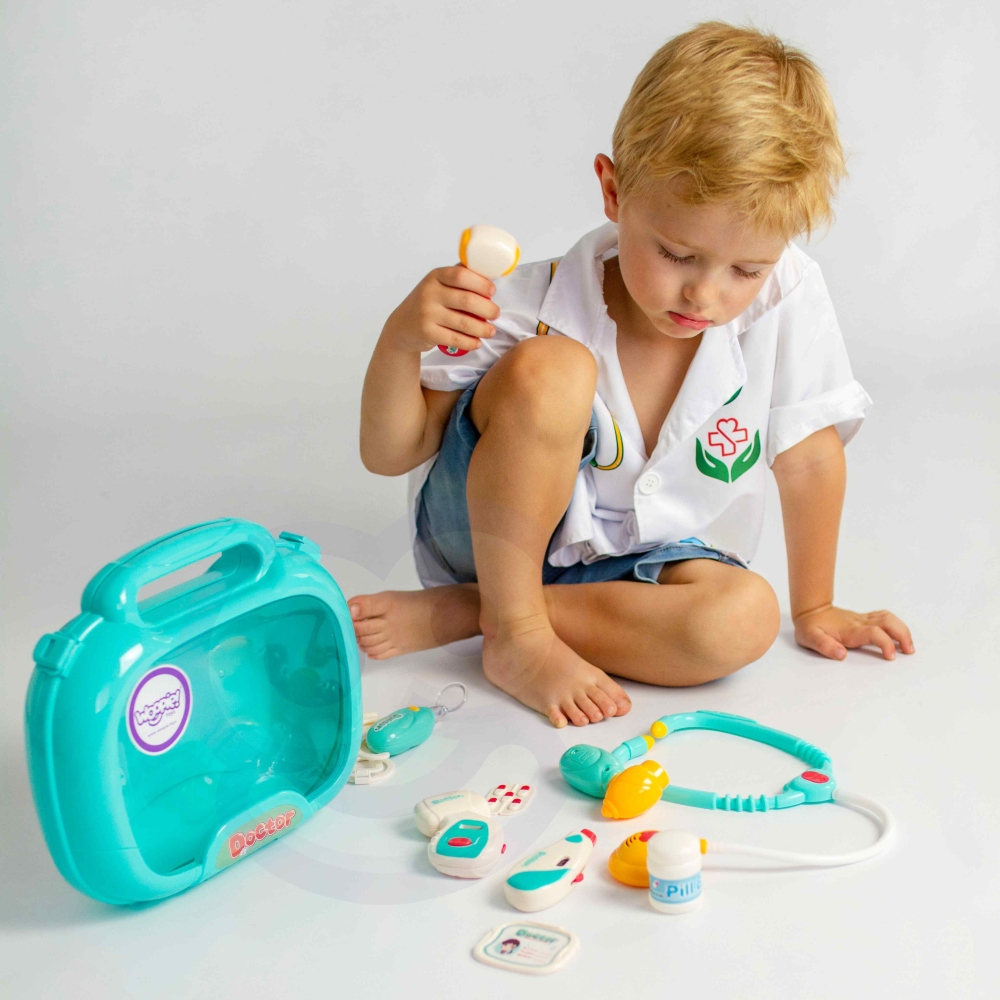 Mažojo gydytojo rinkinys dėkle WOOPIE Šviesos garsas-Žaislai, Profesijos, buities žaislai, Profesiniai žaislai-e-vaikas