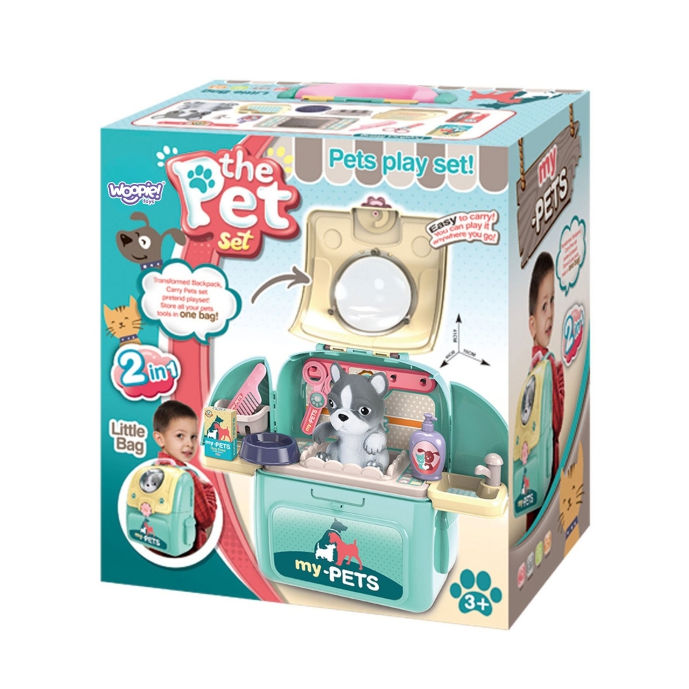 WOOPIE Dog Nešiojamas grožio salonas 2in1 kuprinėje Transporter