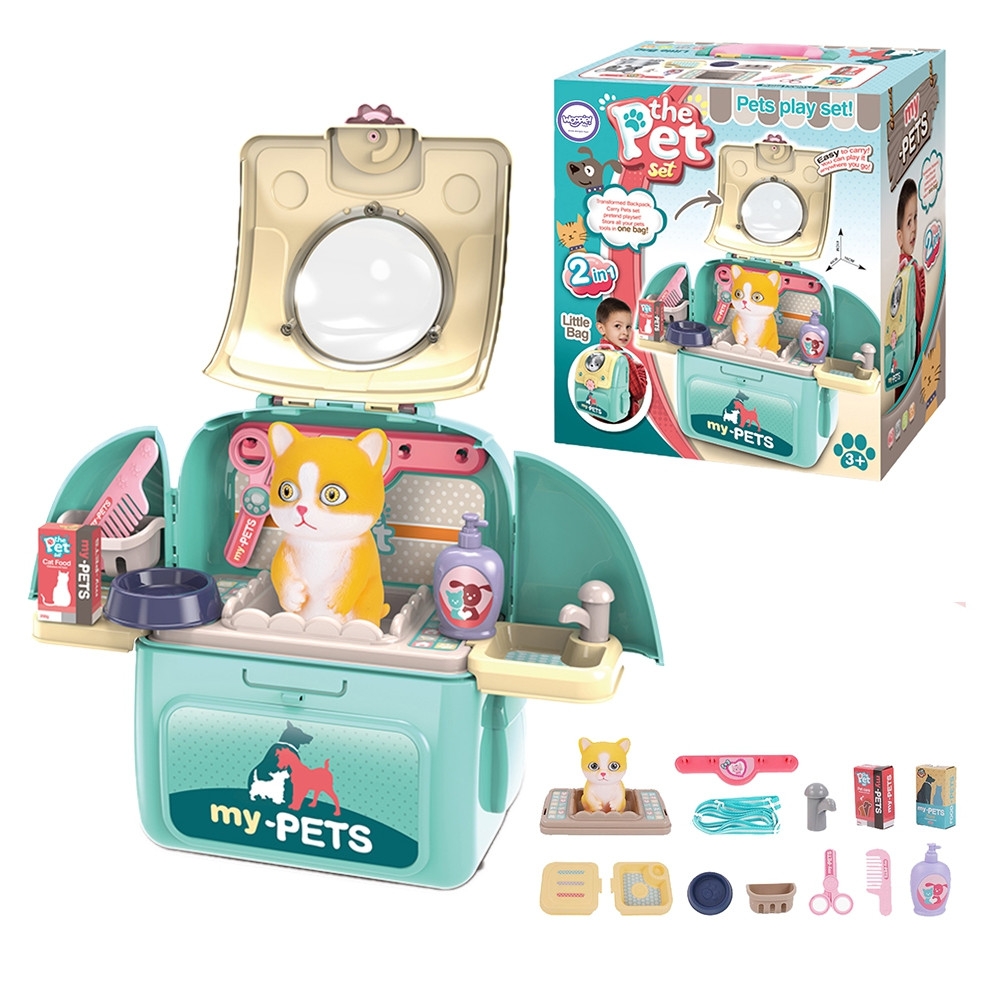WOOPIE Kitten Nešiojamasis grožio salonas 2in1 kuprinėje Transporter