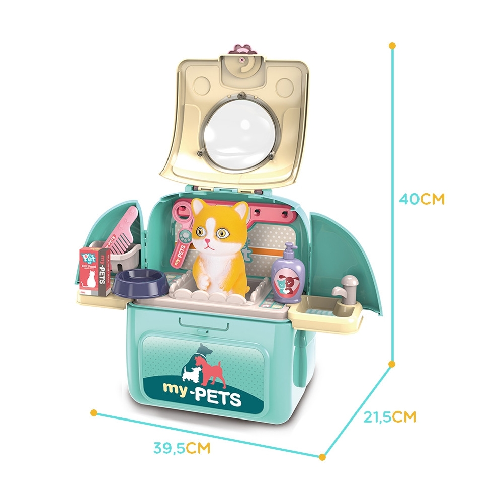 WOOPIE Kitten Nešiojamasis grožio salonas 2in1 kuprinėje Transporter