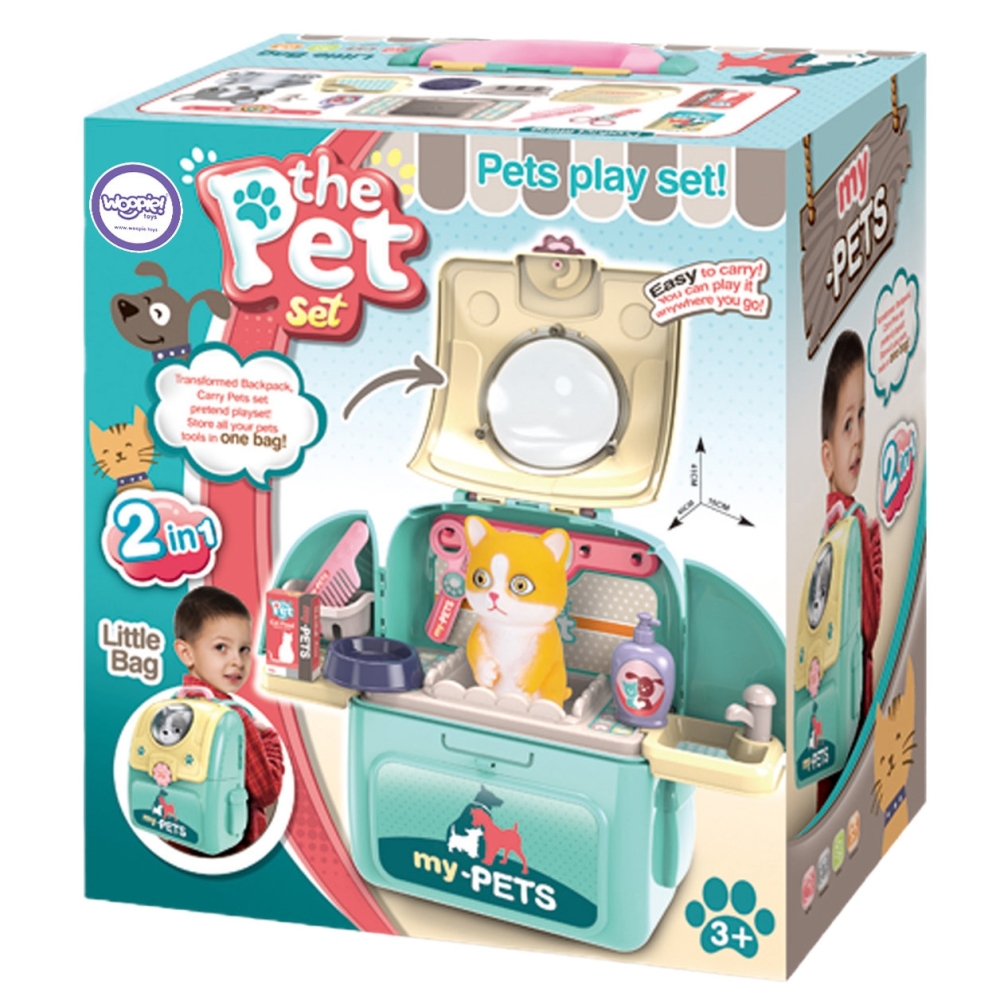 WOOPIE Kitten Nešiojamasis grožio salonas 2in1 kuprinėje Transporter