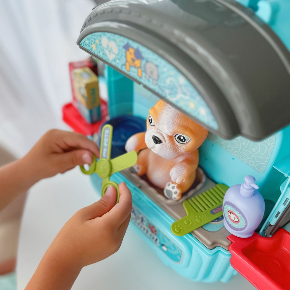 Mažojo veterinaro rinkinys WOOPIE 3-in-1 kuprinė šuns namelis-Žaislai, Profesijos, buities žaislai, Profesiniai žaislai-e-vaikas