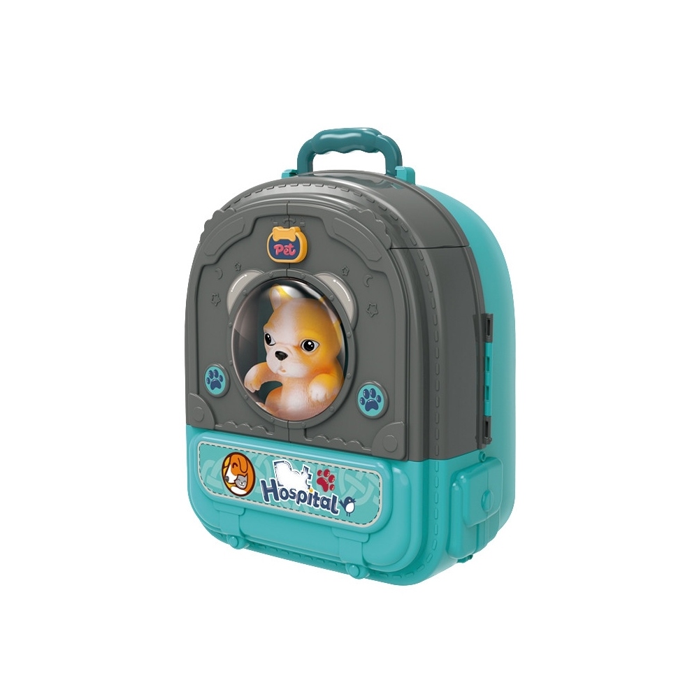 Mažojo veterinaro rinkinys WOOPIE 3-in-1 kuprinė šuns namelis-Žaislai, Profesijos, buities žaislai, Profesiniai žaislai-e-vaikas