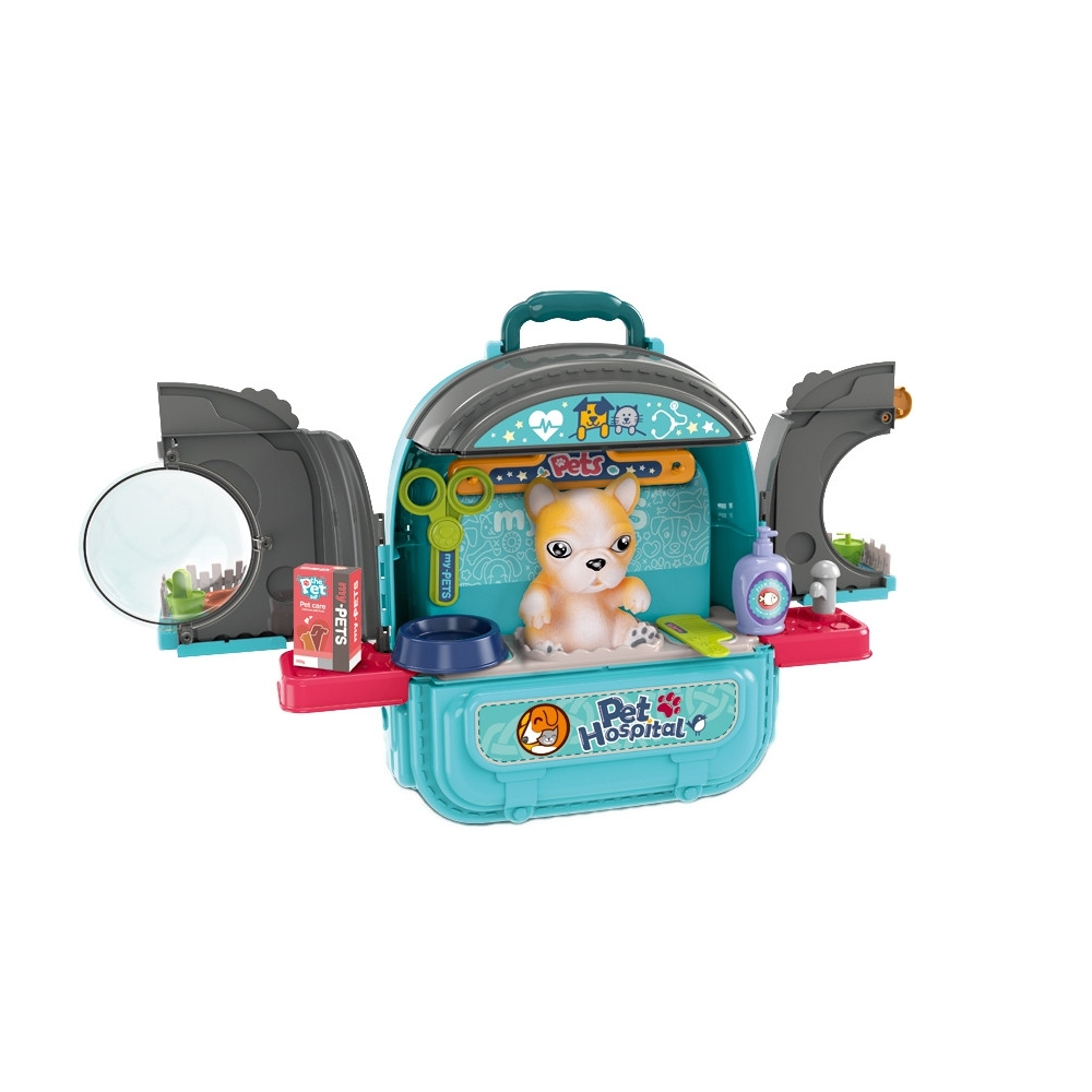 Mažojo veterinaro rinkinys WOOPIE 3-in-1 kuprinė šuns namelis-Žaislai, Profesijos, buities žaislai, Profesiniai žaislai-e-vaikas