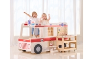 VIGA Large Wooden Ambulance Set Ambulance for Small Rescuers Accessories 25 pcs.					