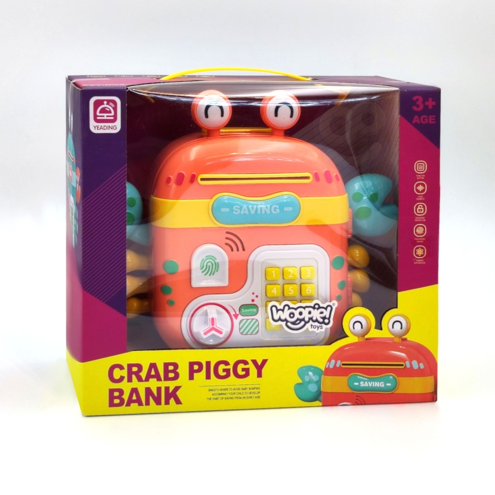 WOOPIE elektroninė taupyklė Crab Slogan kuprinė Orange-Dovanoms, Taupyklės-e-vaikas