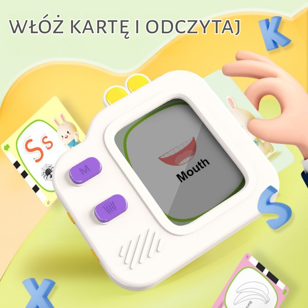 Grafinis planšetinis kompiuteris, piešimo ir anglų kalbos mokymuisi WOOPIE, kortelių skaitytuvas, 1-Žaislai, Lavinamieji žaislai