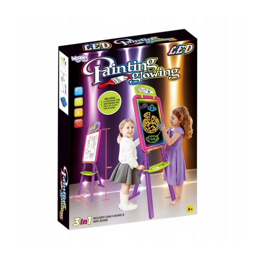 Magnetinė sauso trynimo lenta WOOPIE 3in1 Šviesos tapyba