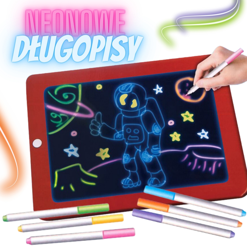 Piešimo planšetė WOOPIE Magic neoninių spalvų-Žaislai, Lavinamieji žaislai, Molbertai, piešimo lentos-e-vaikas