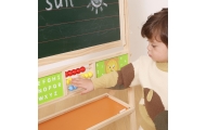 Medinė mokomoji lenta 2in1 VIGA-Žaislai, Lavinamieji žaislai, Molbertai, piešimo lentos-e-vaikas