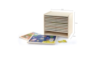Viga Wooden Puzzle Set 12 puzzles, 24 pieces each, on a stand