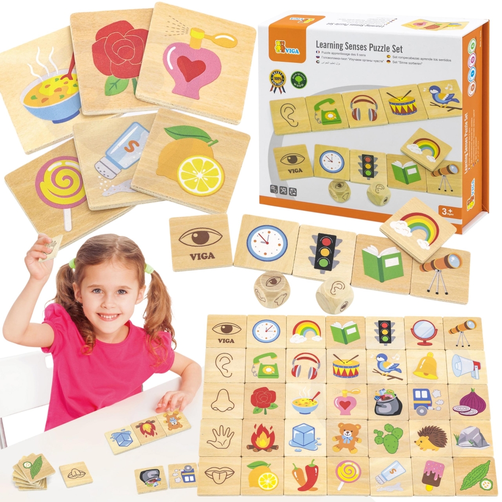 Dėlionė - sensorinis mokymosi rinkinys Viga 44507