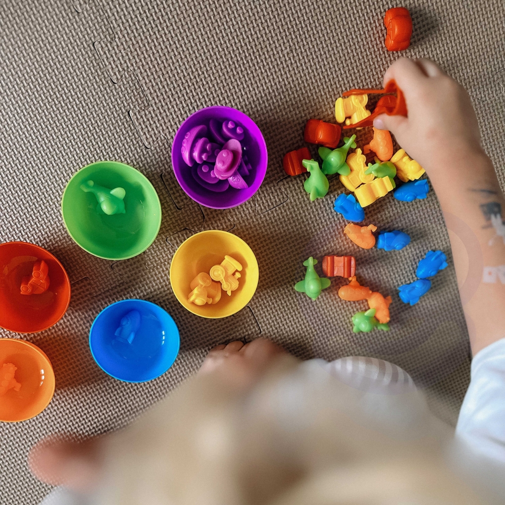 Edukacinis žaidimas Spalvų rūšiuoklė WOOPIE Montessori Jūros žemė 64 el.-Žaislai, Lavinamieji žaislai, Kūdikiams, Žaislai mažyli