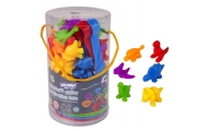 Edukacinis žaidimas Montessori WOOPIE Spalvų rūšiuoklė Dinozaurai 56 el.