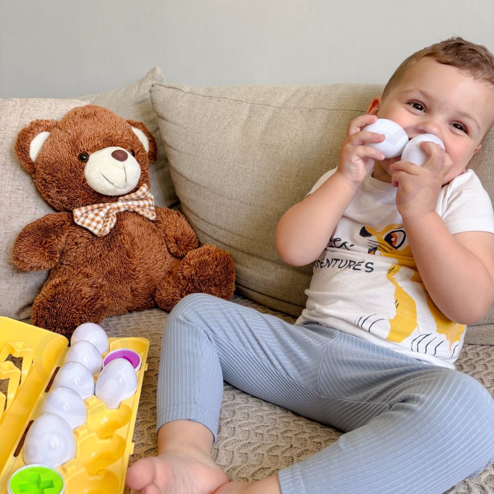 Kiaušinių dėlionė WOOPIE Montessori – suderink formas ir spalvas-Žaislai, Dėlionės, Šventės, Velykos, Dėlionės patiems mažiausie